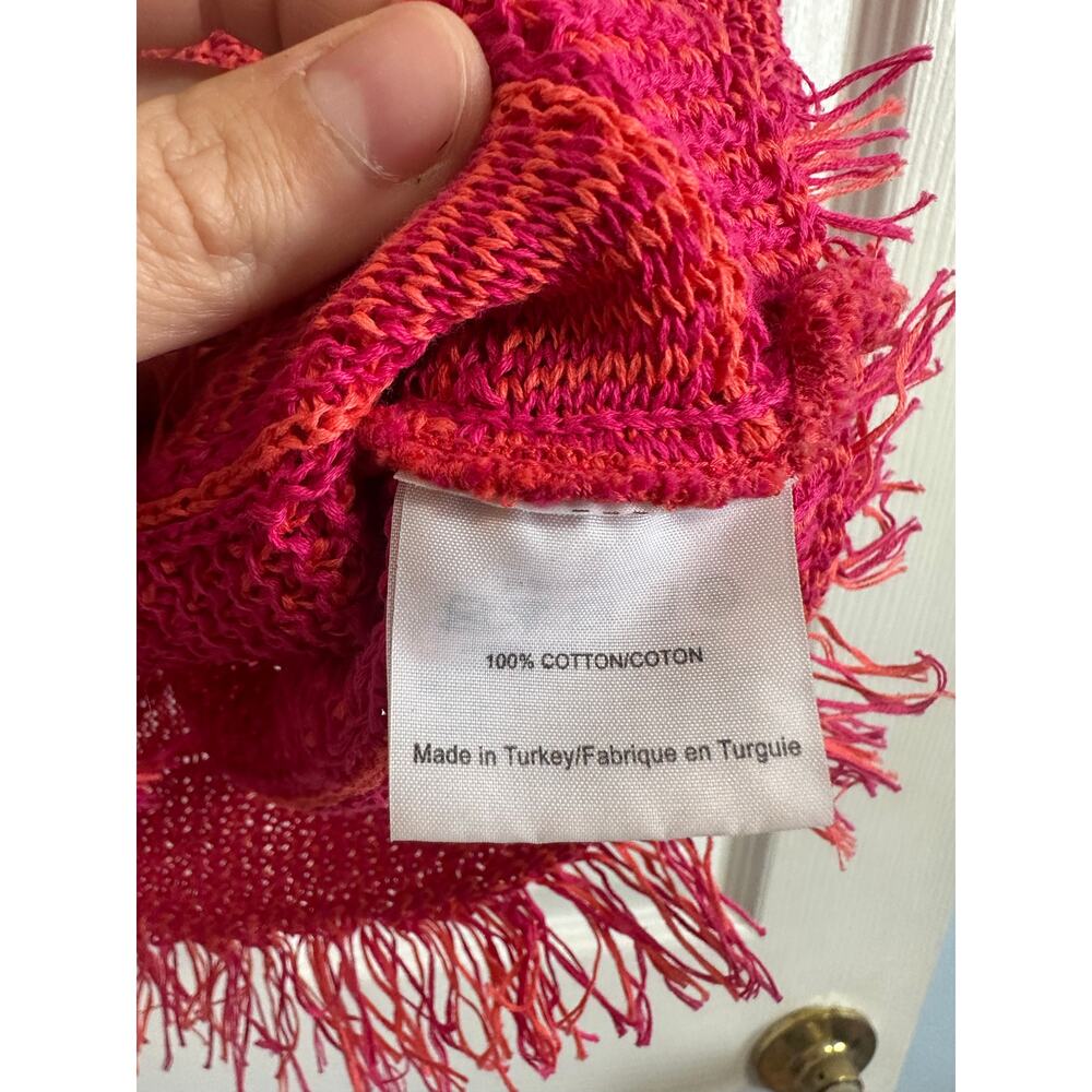 Tory Burch Brielle Runway Knit Top V-Neck Pink Orange 100% Cotton Sz S Great! - Picture 6 of 6